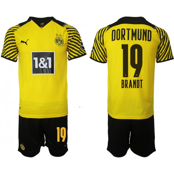 Men 2021-2022 Club Borussia Dortmund home 19 yellow Soccer Jersey