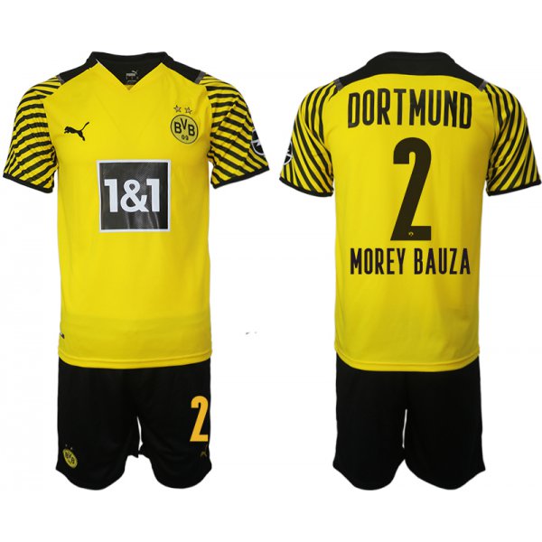 Men 2021-2022 Club Borussia Dortmund home 2 yellow Soccer Jersey