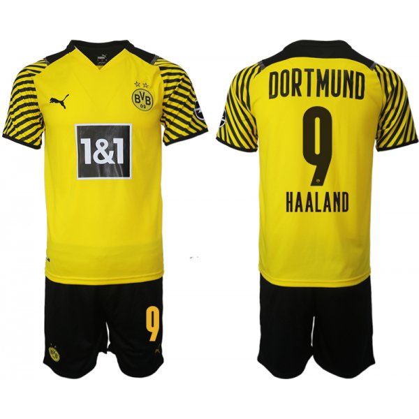 Men 2021-2022 Club Borussia Dortmund home 9 yellow Soccer Jersey