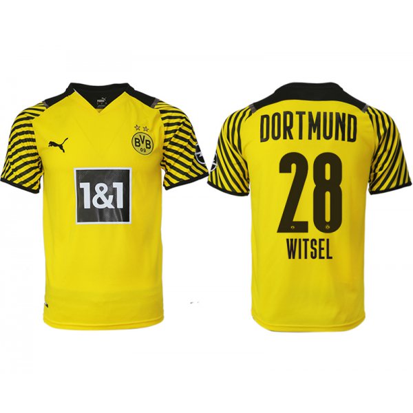 Men 2021-2022 Club Borussia Dortmund home yellow aaa version 28 Soccer Jersey