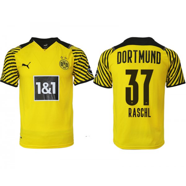 Men 2021-2022 Club Borussia Dortmund home yellow aaa version 37 Soccer Jersey