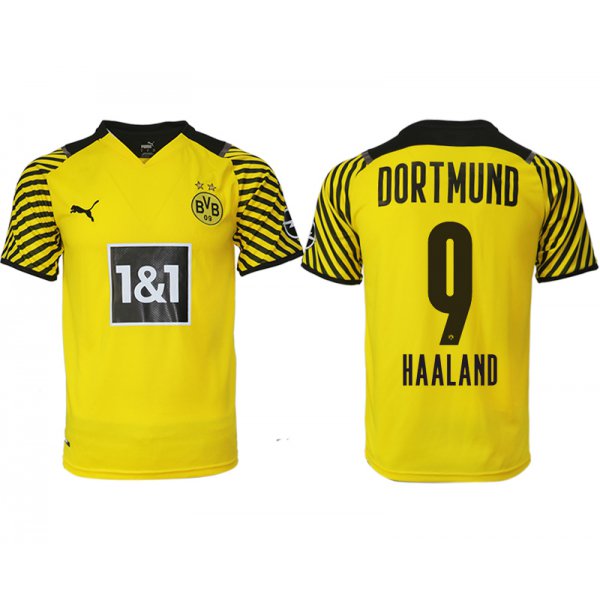 Men 2021-2022 Club Borussia Dortmund home yellow aaa version 9 Soccer Jersey