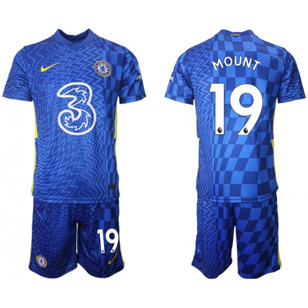 Men 2021-2022 Club Chelsea FC home blue 19 Nike Soccer Jerseys