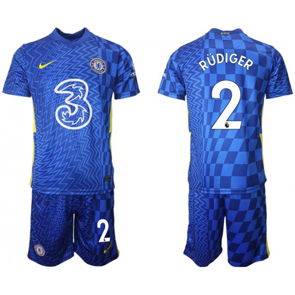Men 2021-2022 Club Chelsea FC home blue 2 Nike Soccer Jerseys