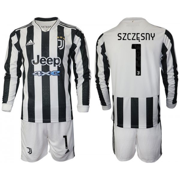 Men 2021-2022 Club Juventus home white Long Sleeve 1 Adidas Soccer Jersey