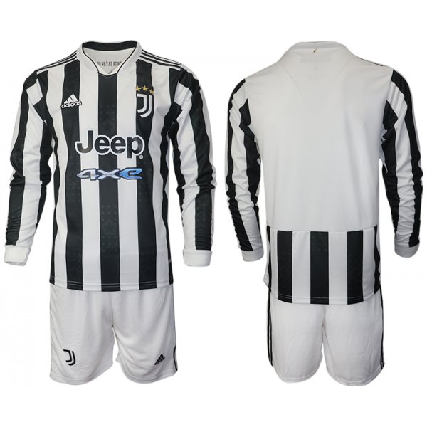 Men 2021-2022 Club Juventus home white Long Sleeve blank Adidas Soccer Jersey