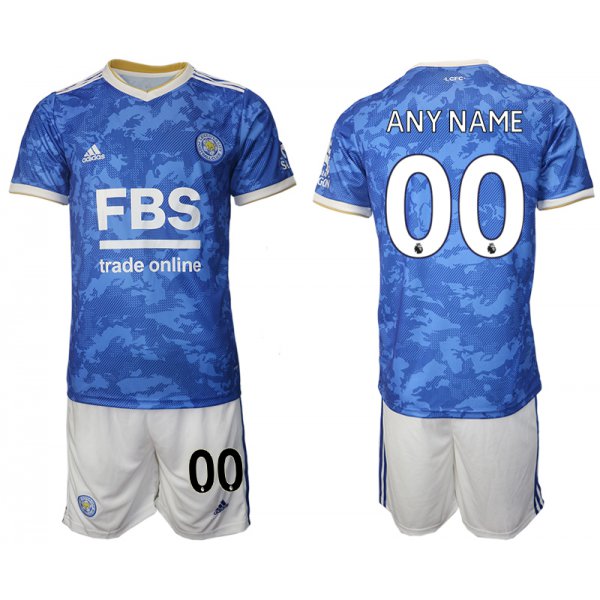 Men 2021-2022 Club Leicester City home blue customized Adidas Soccer Jersey