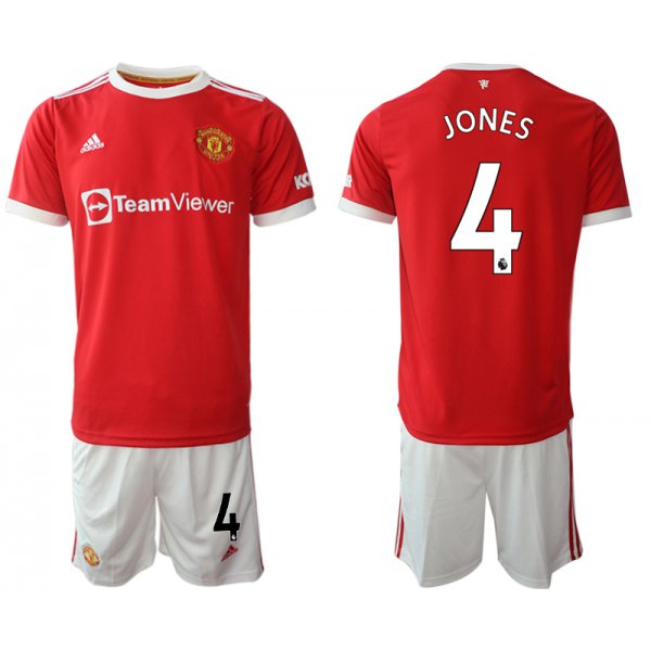 Men 2021-2022 Club Manchester United home red 4 Adidas Soccer Jersey