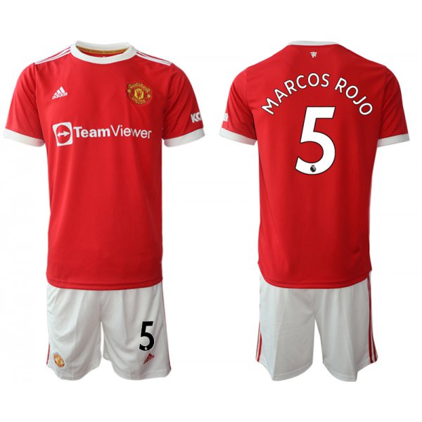 Men 2021-2022 Club Manchester United home red 5 Adidas Soccer Jersey
