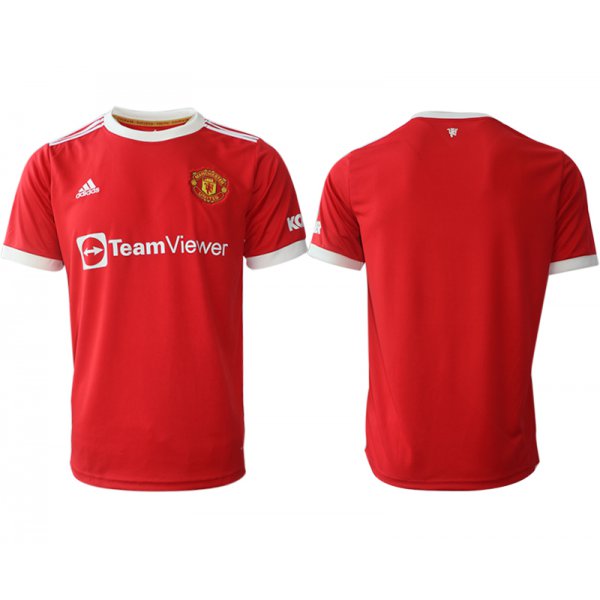 Men 2021-2022 Club Manchester United home red aaa version blank Adidas Soccer Jersey