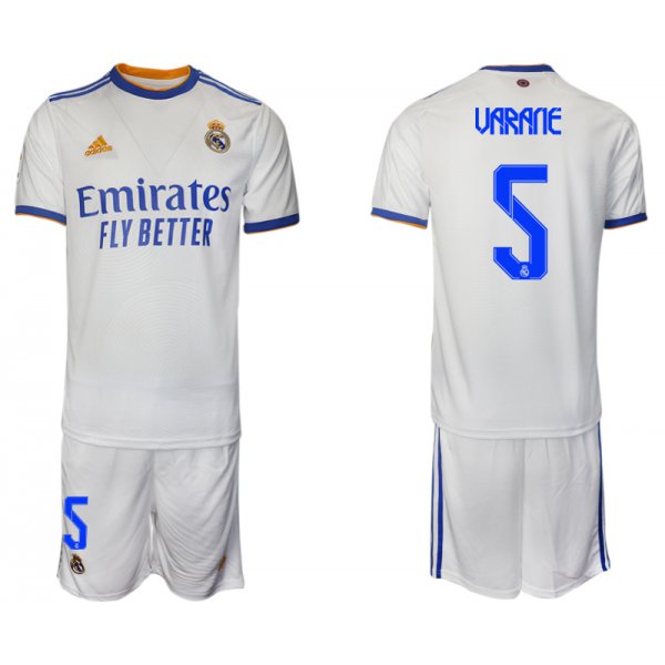 Men 2021-2022 Club Real Madrid home white 5 Soccer Jerseys