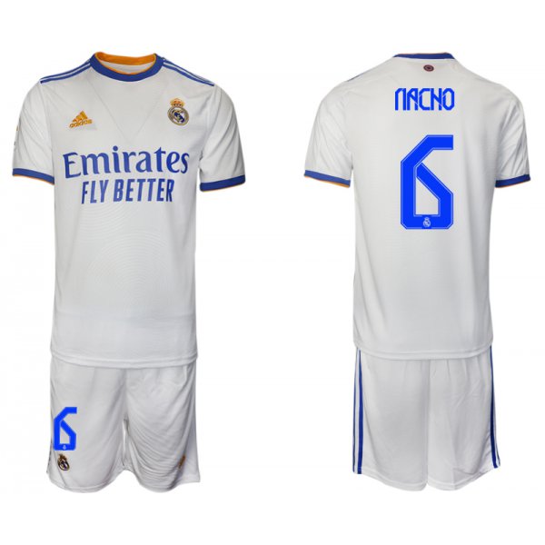 Men 2021-2022 Club Real Madrid home white 6 Soccer Jerseys