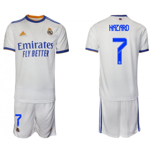 Men 2021-2022 Club Real Madrid home white 7 Soccer Jerseys