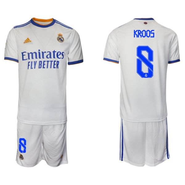 Men 2021-2022 Club Real Madrid home white 8 Soccer Jerseys