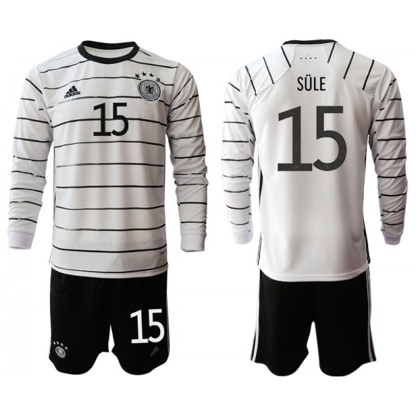 Men 2021 European Cup Germany home white Long sleeve 15 Soccer Jersey
