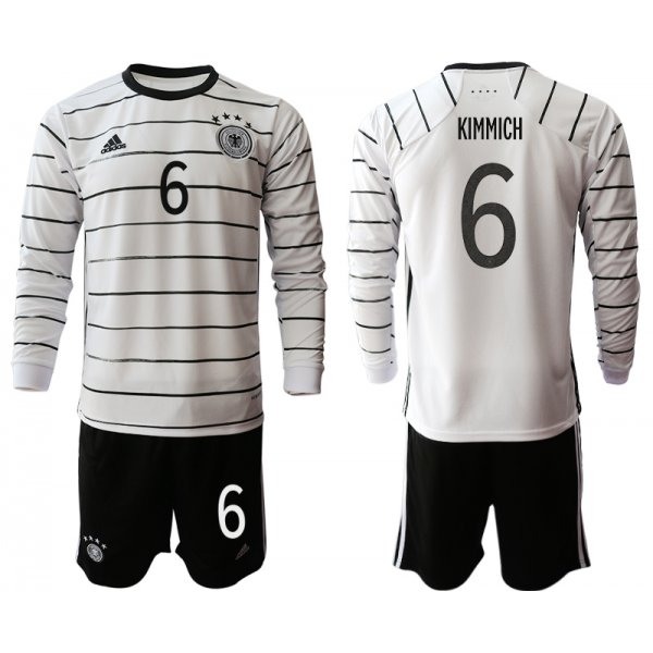 Men 2021 European Cup Germany home white Long sleeve 6 Soccer Jersey