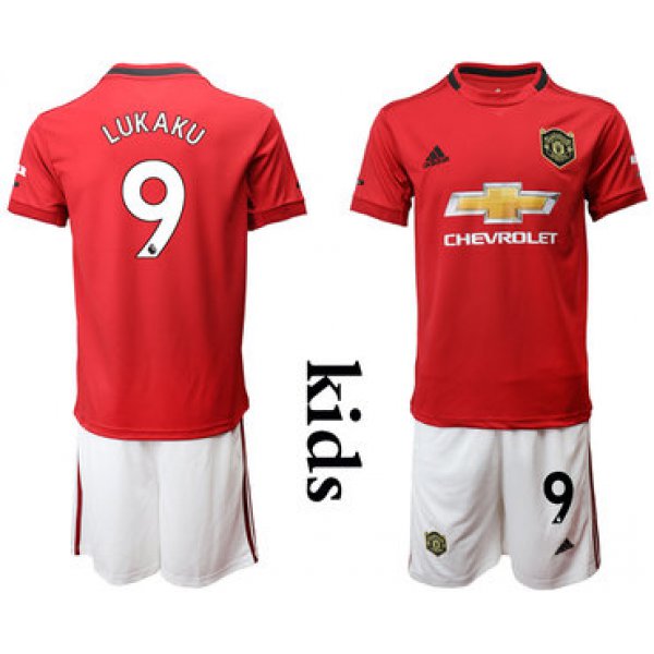 2019-20 Manchester United 9 LUKAKU Youth Home Soccer Jersey