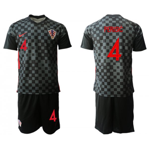 Men 2021 European Cup Croatia black away 4 Soccer Jerseys