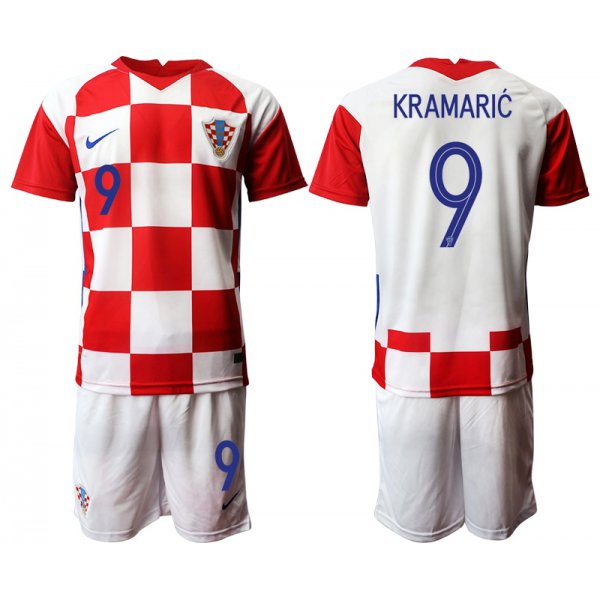 Men 2021 European Cup Croatia white home 9 Soccer Jerseys