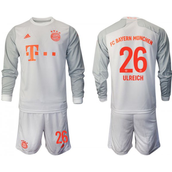 Men 2020-2021 club Bayern Munich away long sleeves 26 white Soccer Jerseys