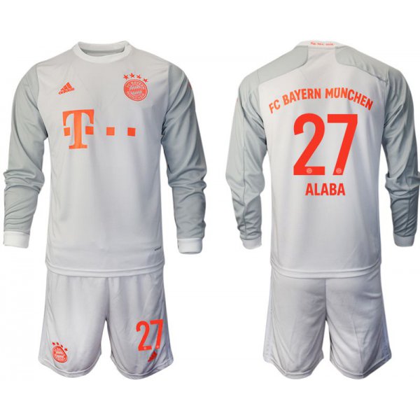 Men 2020-2021 club Bayern Munich away long sleeves 27 white Soccer Jerseys