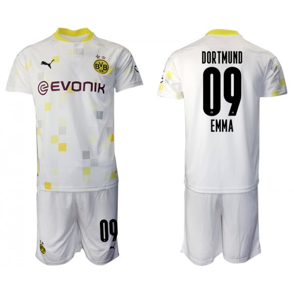 Men 2020-2021 club Borussia Dortmund Second away 09 white Soccer Jerseys