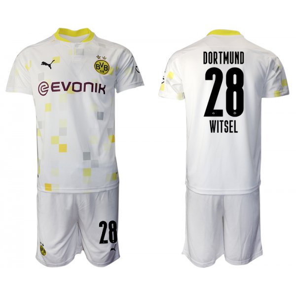 Men 2020-2021 club Borussia Dortmund Second away 28 white Soccer Jerseys