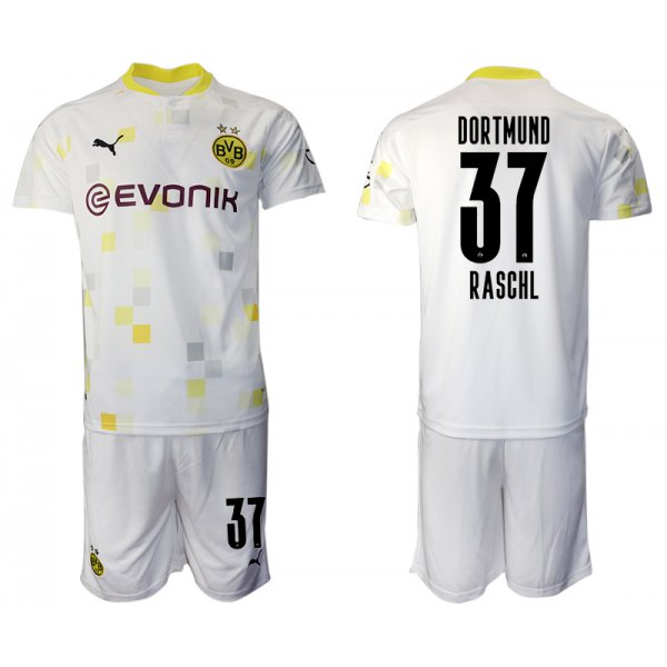 Men 2020-2021 club Borussia Dortmund Second away 37 white Soccer Jerseys