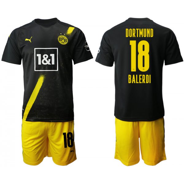 Men 2020-2021 club Borussia Dortmund away 18 black Soccer Jerseys