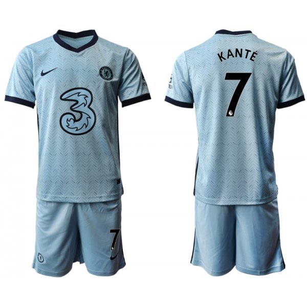 Men 2020-2021 club Chelsea away Light blue 7 Soccer Jerseys