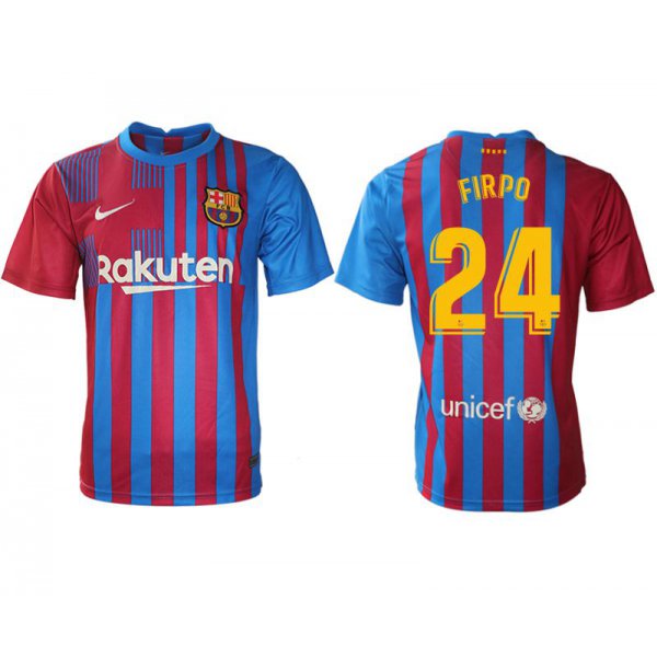 Men 2021-2022 Club Barcelona home aaa version red 24 Nike Soccer Jersey