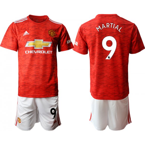 Men 2020-2021 club Manchester United home 9 red Soccer Jerseys
