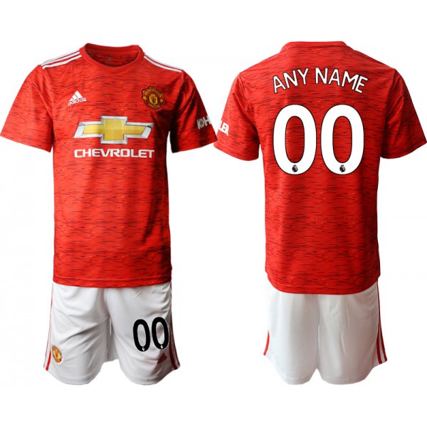 Men 2020-2021 club Manchester United home customized red Soccer Jerseys