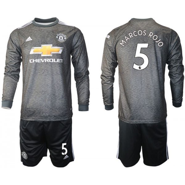 Men 2020-2021 club Manchester united away long sleeve 5 black Soccer Jerseys