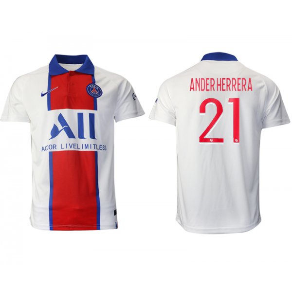 Men 2020-2021 club Paris St German away aaa version 21 white Soccer Jerseys