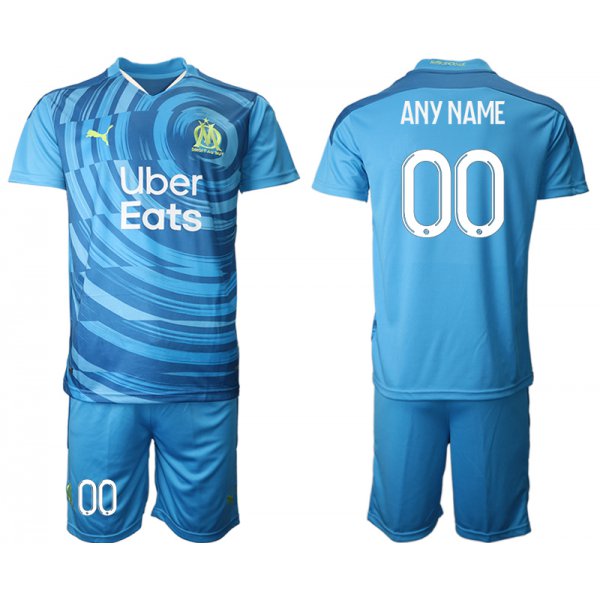 Men 2021 Olympique de Marseille away custom soccer jerseys