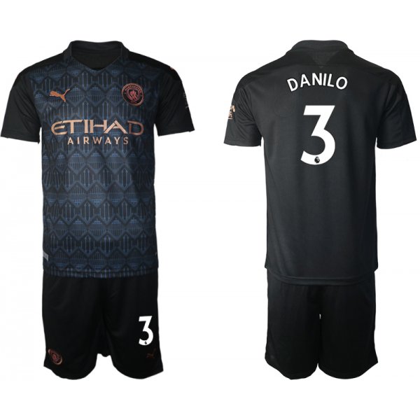 Men 2020-2021 club Manchester City away 3 black Soccer Jerseys