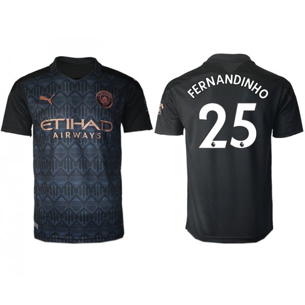 Men 2020-2021 club Manchester City away aaa version 25 black Soccer Jerseys