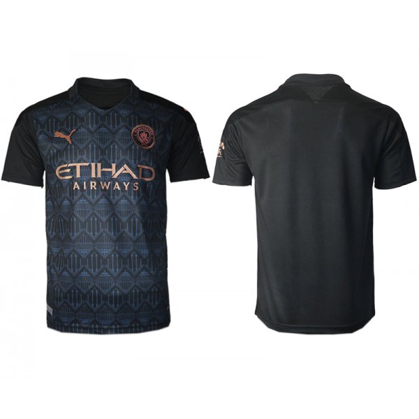 Men 2020-2021 club Manchester City away aaa version blank black Soccer Jerseys