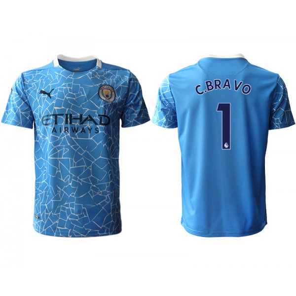 Men 2020-2021 club Manchester City home aaa version 1 blue Soccer Jerseys