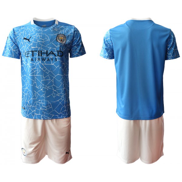 Men 2020-2021 club Manchester City home blank blue Soccer Jerseys