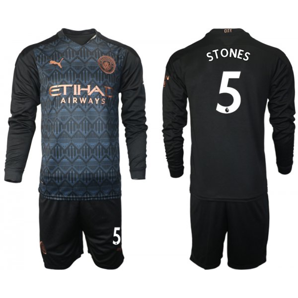 Men 2021 Manchester city home long sleeve 5 soccer jerseys