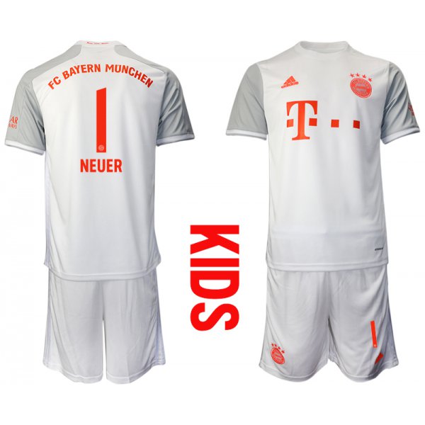 Youth 2020-2021 club Bayern Munich away white 1 Soccer Jerseys