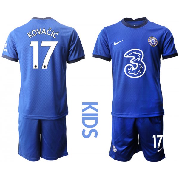 Youth 2020-2021 club Chelsea home 17 blue Soccer Jerseys