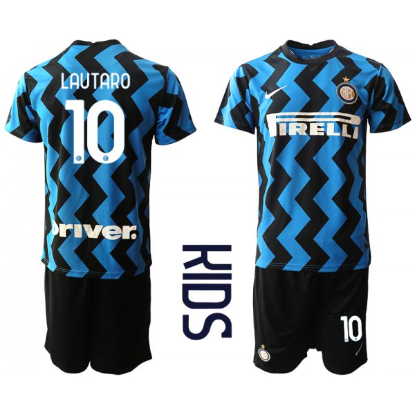 Youth 2020-2021 club Inter Milan home 10 blue Soccer Jerseys