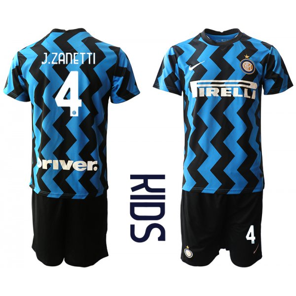 Youth 2020-2021 club Inter Milan home 4 blue Soccer Jerseys