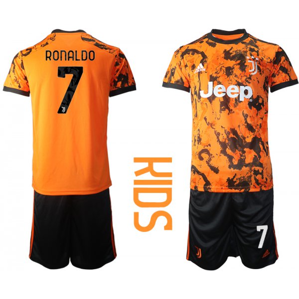 Youth 2020-2021 club Juventus away orange 7 Soccer Jerseys