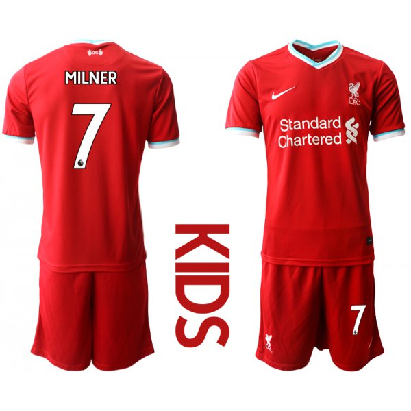 Youth 2020-2021 club Liverpool home 7 red Soccer Jerseys