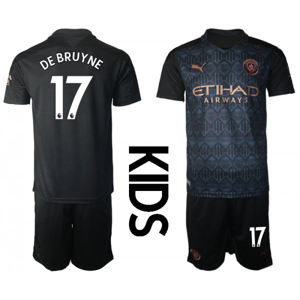 Youth 2020-2021 club Manchester City away black 17 Soccer Jerseys