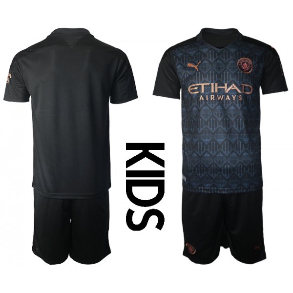 Youth 2020-2021 club Manchester City away blank black Soccer Jerseys